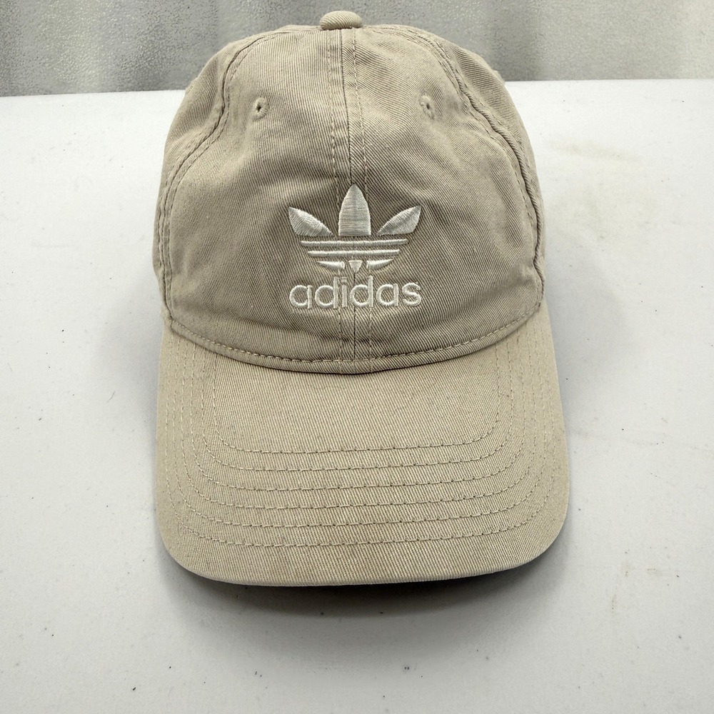 Adidas Originals Baseball Cap Mens Beige white Trefoil Strapback Dad Hat